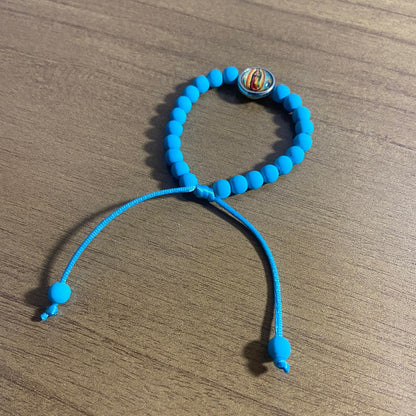PULSEIRA EMBORRACHADA NOSSA SENHORA DE GUADALUPE AZUL REGULÁVEL (6 UNIDADES)