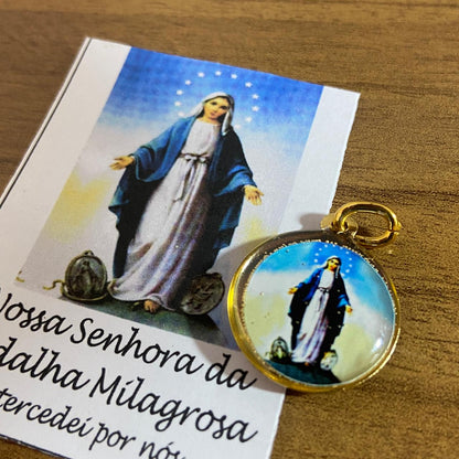 MEDALHA DUPLA FACE NOSSA SENHORA DAS GRAÇAS (12 UNIDADES)