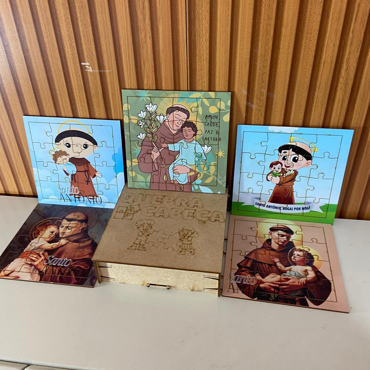 KIT QUEBRA CABEÇA INFANTIL MDF SANTO ANTÔNIO (5 UNIDADE)