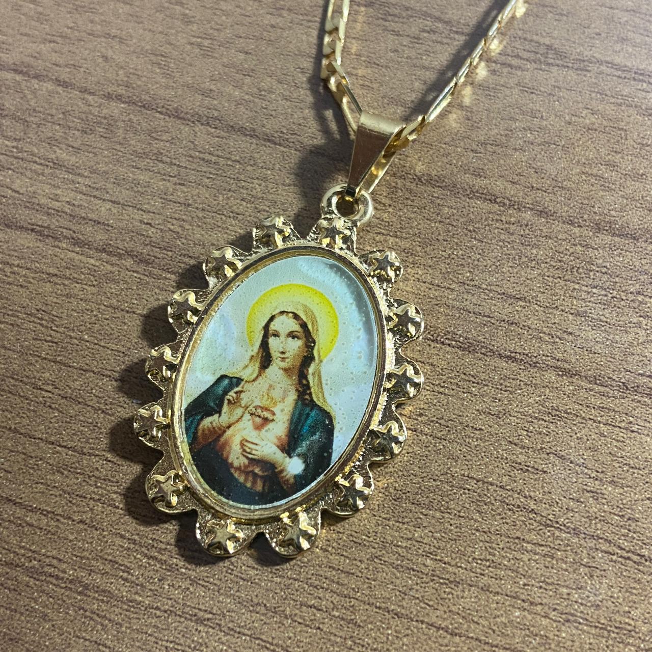 CORRENTE DOURADA IMACULADO CORAÇÃO DE MARIA MOD2 ( 1 UNIDADES)