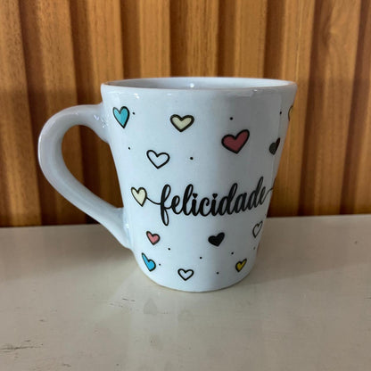 XÍCARA BRANCA FELICIDADE (1 UNIDADE)