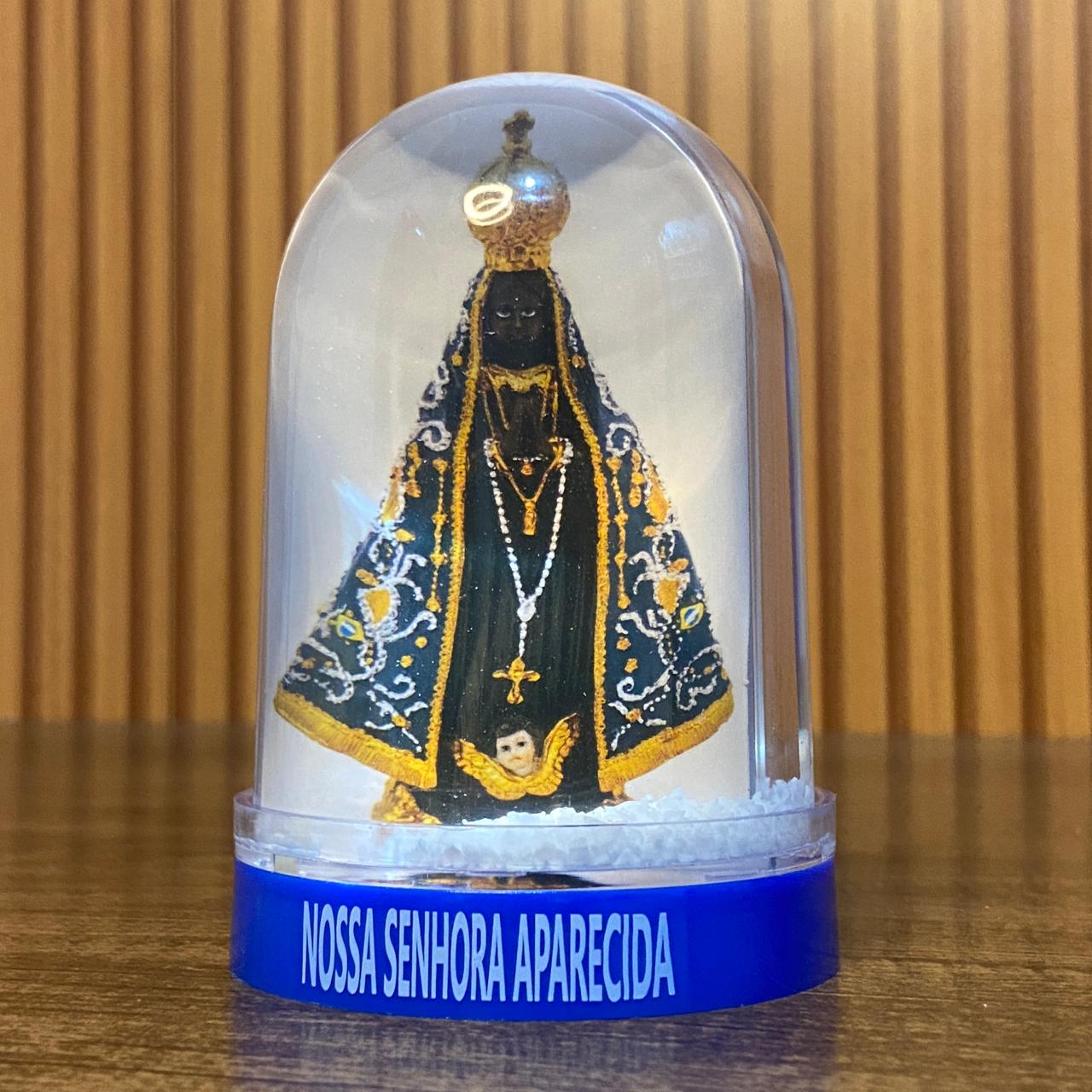 ENFEITE DE MESA GLOBO DE NEVE NOSSA SENHORA APARECIDA - MOD2 (1 UNIDADE)