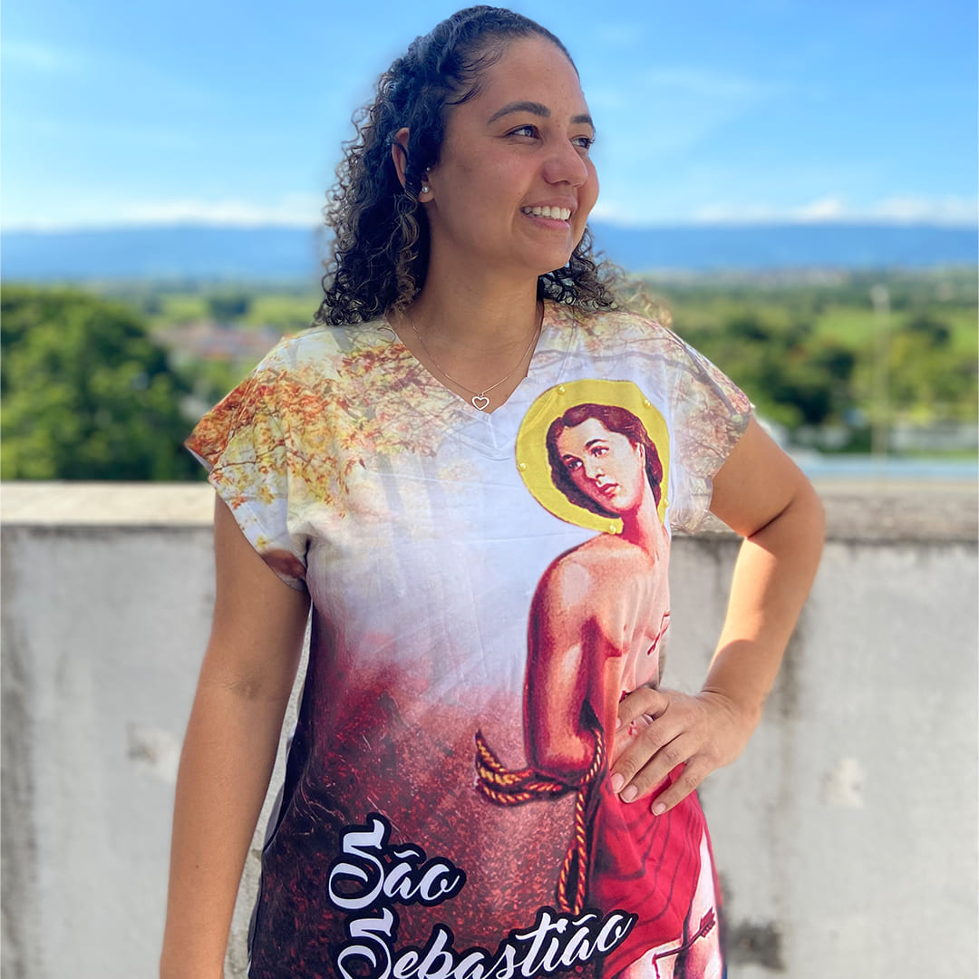 CAMISETA RELIGIOSA SÃO SEBASTIÃO TAMANHO:G (1 UNIDADE)