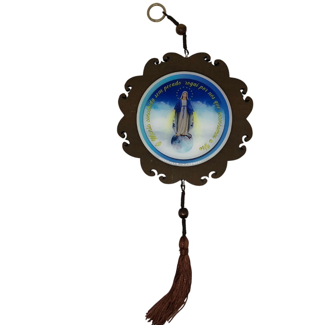 MANDALA MDF RESINADA NOSSA SENHORA DAS GRAÇAS 13CM (1 UNIDADE)