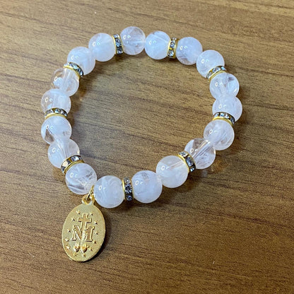 PULSEIRA PÉROLA NOSSA SENHORA DAS GRAÇAS 08MM MOD-1 (03 UNIDADES)