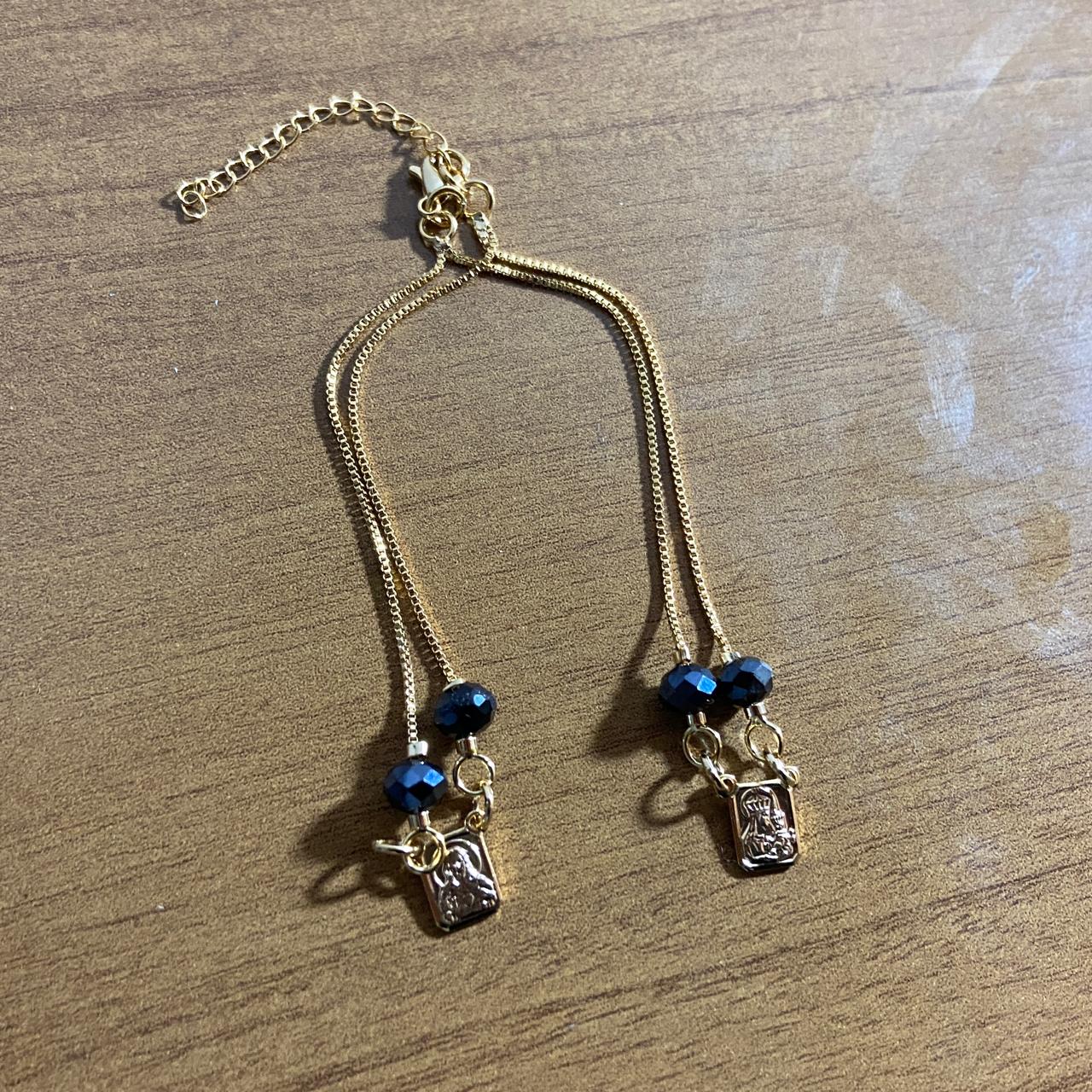 PULSEIRA ESCAPULARIO CRISTAL AZUL PETRÓLEO MOD2 (3 UNIDADES)