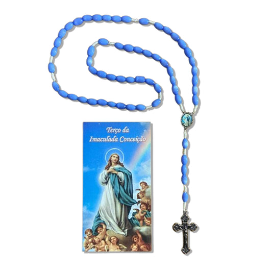TERÇO DE VIDRO NOSSA SENHORA DA IMACULADA CONCEIÇÃO 6MM (1 UNIDADE)