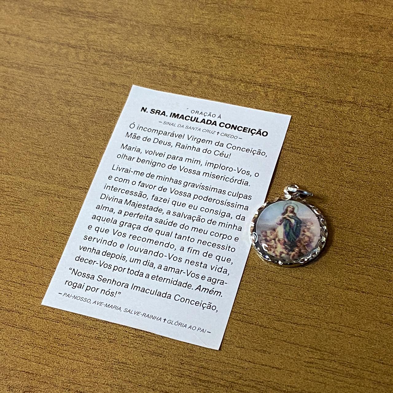 MEDALHA NÍQUEL RESINADA NOSSA SENHORA DA IMACULADA CONCEIÇÃO (6 UNIDADE)