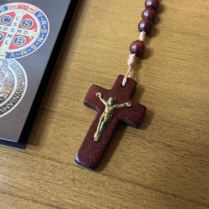 TERÇO DE MADEIRA SÃO BENTO 06MM (3 UNIDADES)