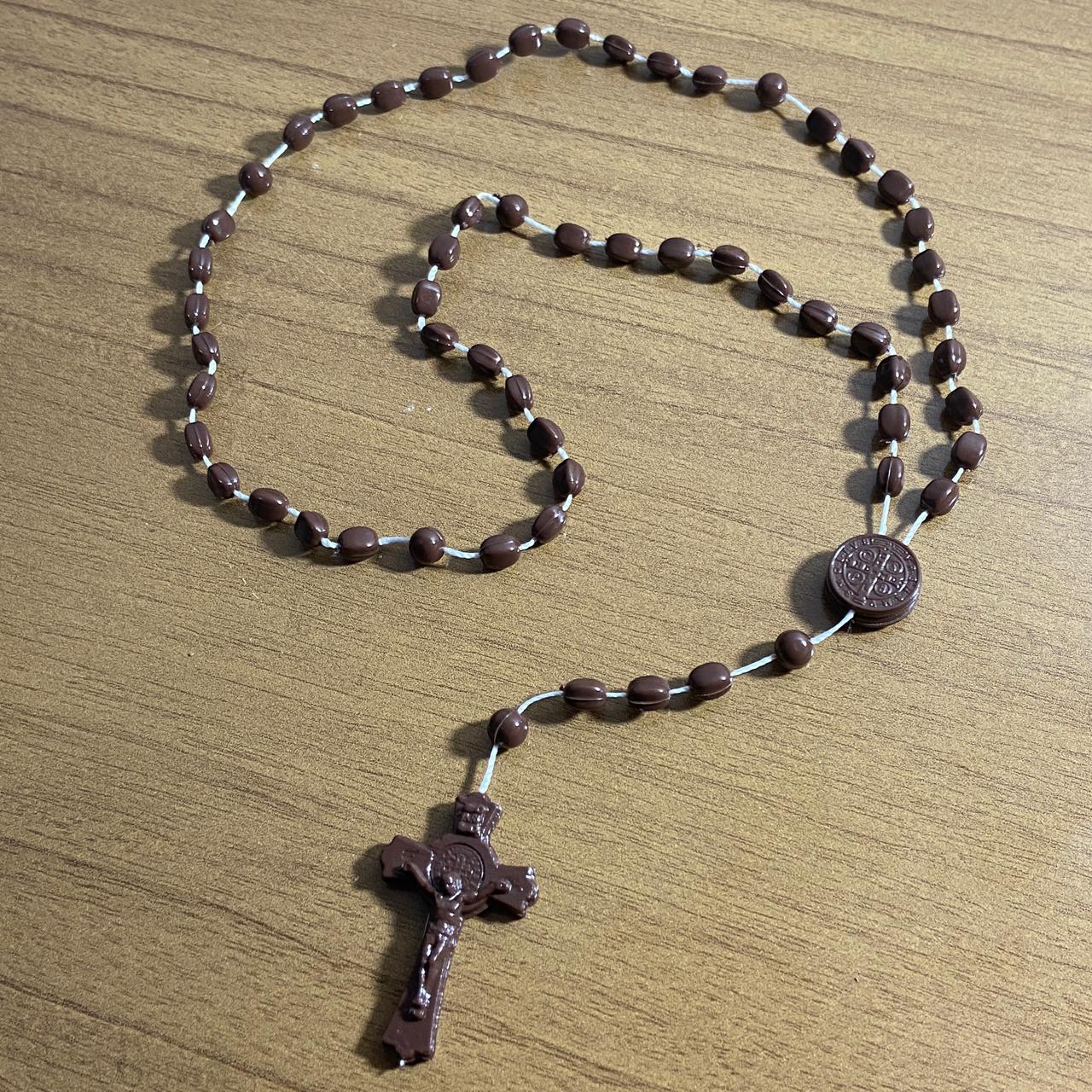 TERÇO ACRÍLICO G MARROM FOSCO 6MM (12 UNIDADES)