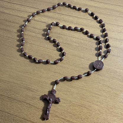 TERÇO ACRÍLICO G MARROM FOSCO 6MM (12 UNIDADES)