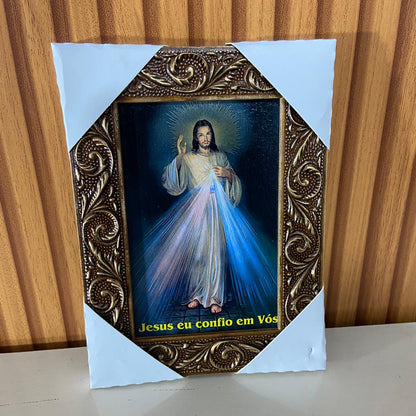 QUADRO COM MOLDURA RESINADO JESUS MISERICORDIOSO  20,5X15,5 (1 UNIDADE)