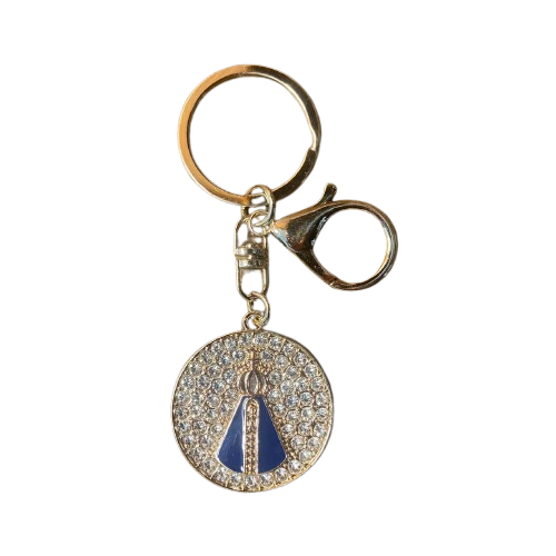CHAVEIRO LUXO NOSSA SENHORA APARECIDA COM STRASS MOD5 (6 UNIDADES)