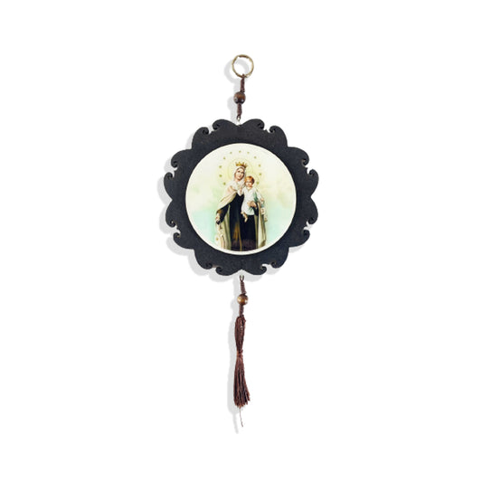 MANDALA MDF RESINADA NOSSA SENHORA DO CARMO 13CM (1 UNIDADE)