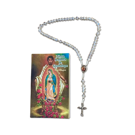 TERÇO CRISTAL NOSSA SENHORA DE GUADALUPE 8MM (1 UNIDADE)
