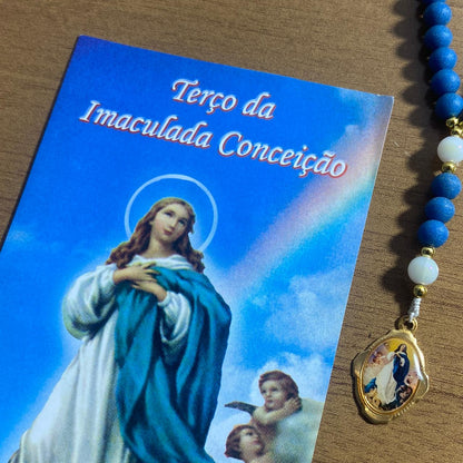 TERÇO AZUL NOSSA SENHORA DA IMACULADA CONCEIÇÃO MOD2  6MM (1 UNIDADE)