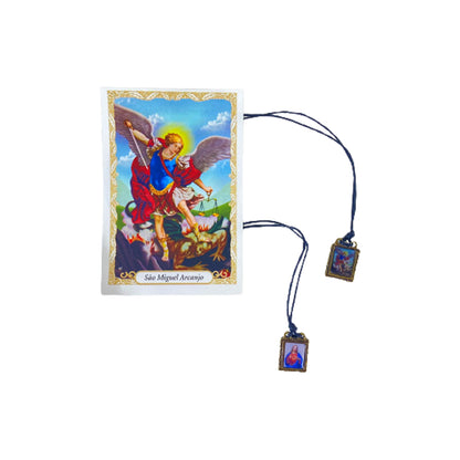 ESCAPULÁRIO DE COURO SÃO MIGUEL (12 UNIDADES)