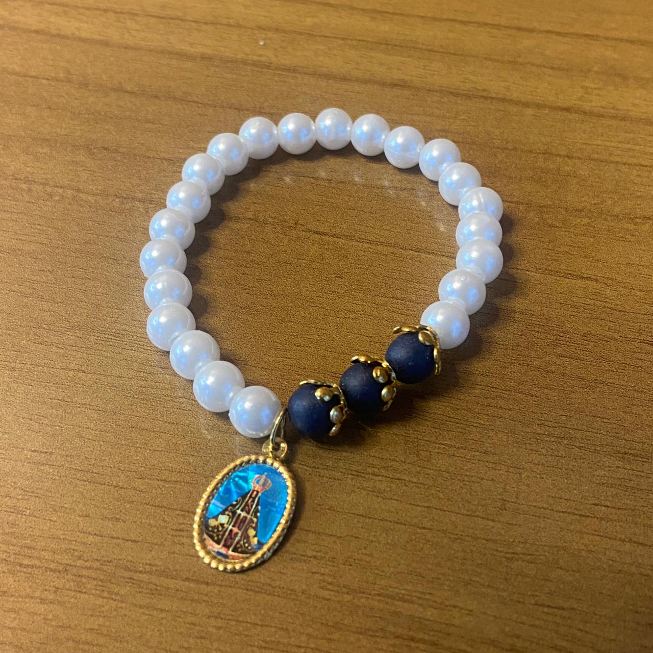 PULSEIRA PÉROLA NOSSA SENHORA APARECIDA MOD2 (01 UNIDADE)