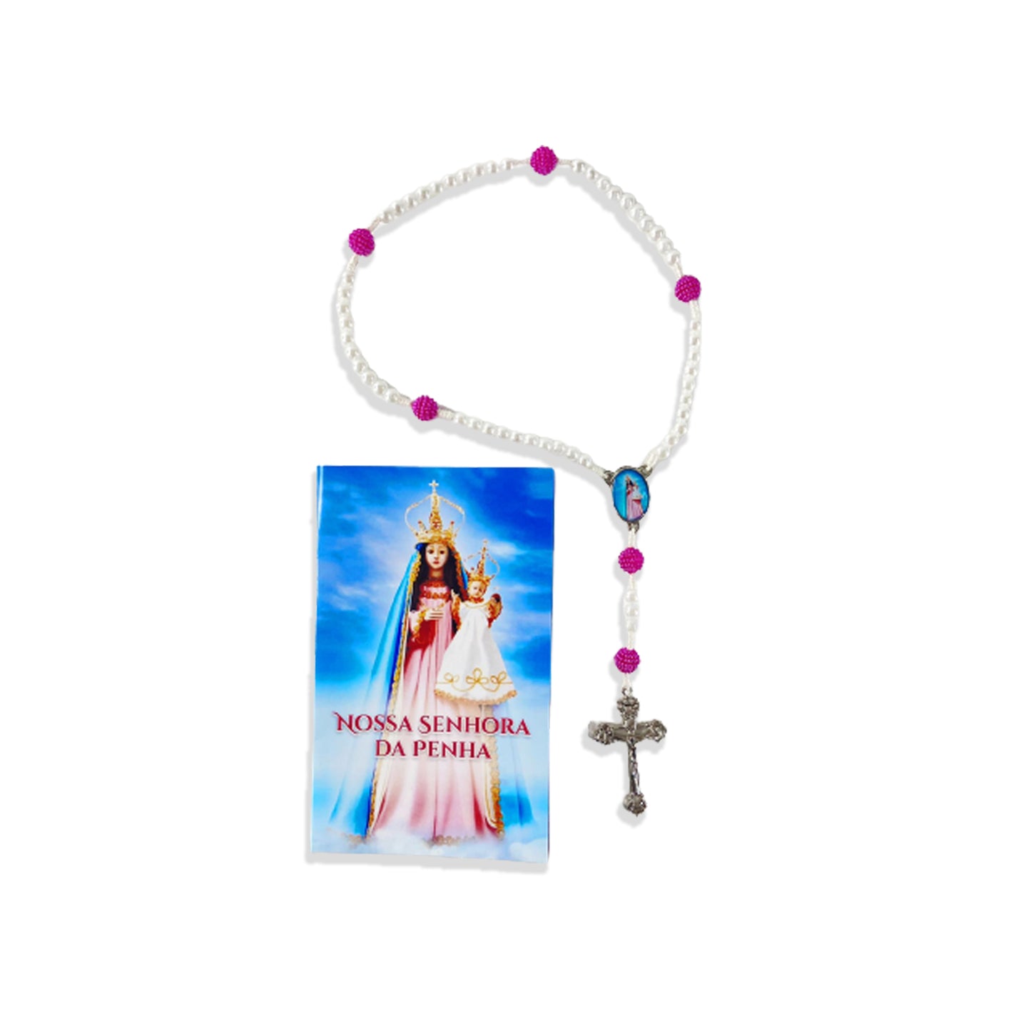 TERÇO PÉROLA NOSSA SENHORA DA PENHA AMORA ROSA 6MM (1 UNIDADE)