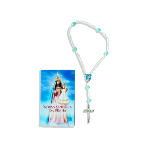 TERÇO PÉROLA NOSSA SENHORA DA PENHA AMORA AZUL 6MM (1 UNIDADE)