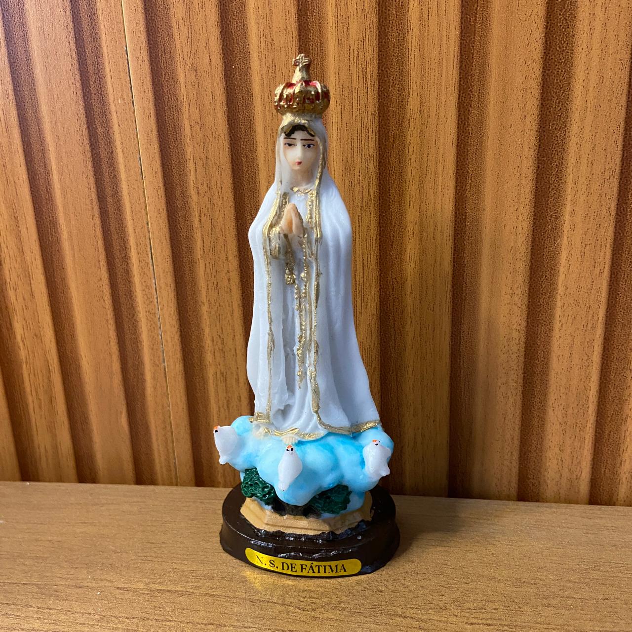 IMAGEM DE RESINA NACIONAL NOSSA SENHORA DE FÁTIMA 14,5CM (1 UNIDADE)