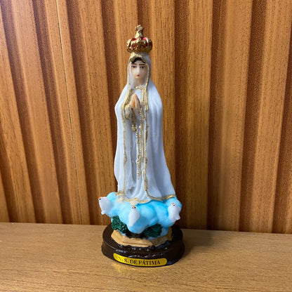 IMAGEM DE RESINA NACIONAL NOSSA SENHORA DE FÁTIMA 14,5CM (1 UNIDADE)