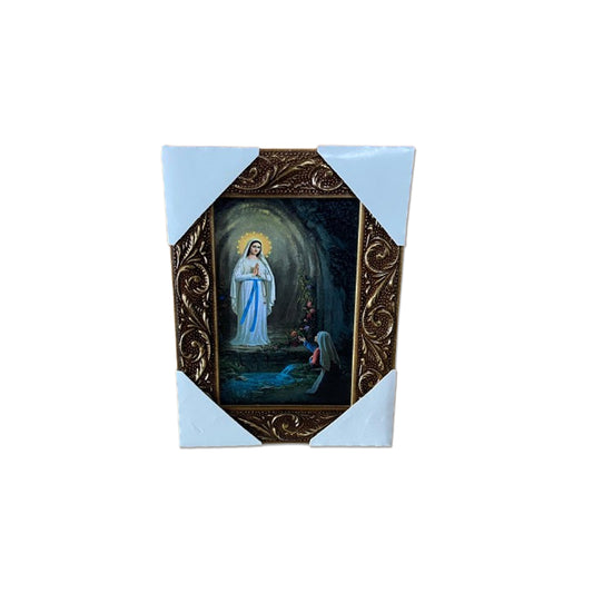 QUADRO COM MOLDURA RESINADO NOSSA SENHORA DE LOURDES  20,5X15,5 (1 UNIDADE)