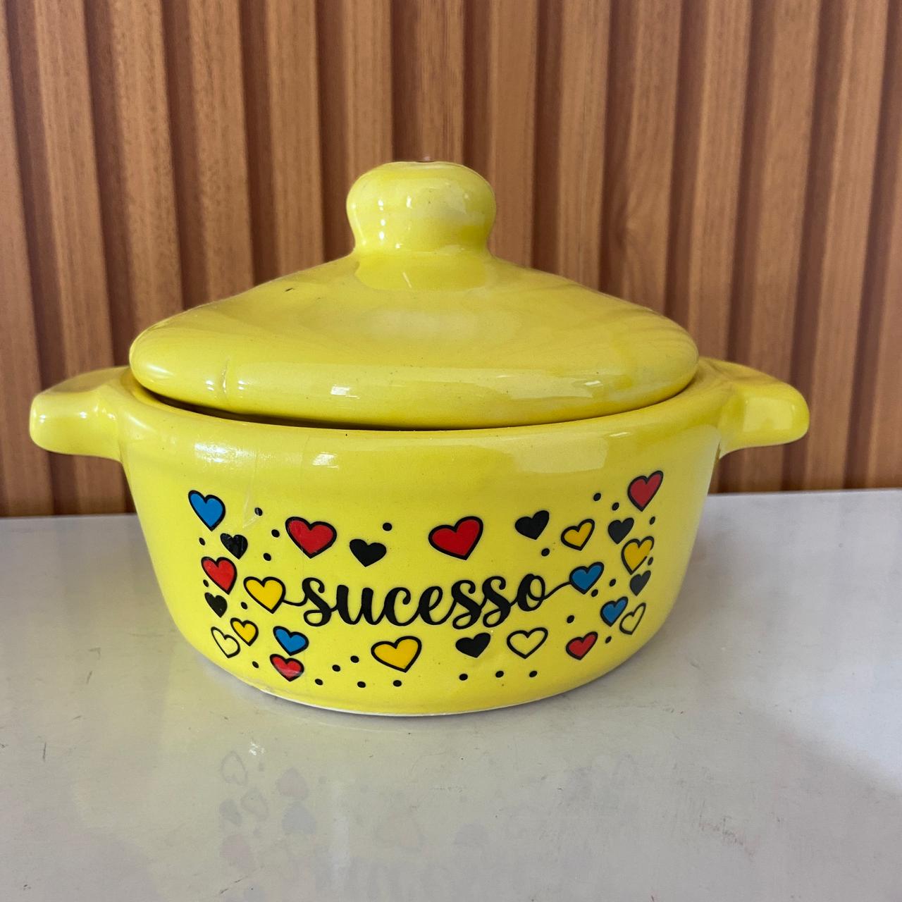 PANELINHA DE PORCELANA AMARELA SUCESSO (1 UNIDADE)