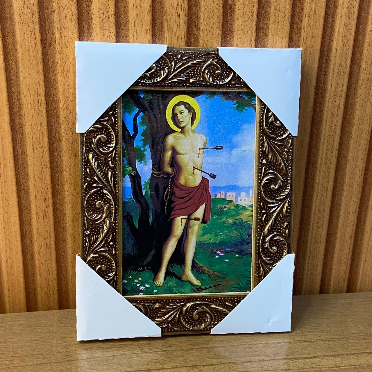 QUADRO COM MOLDURA RESINADO SÃO SEBASTIÃO  20,5X15,5 (1 UNIDADE)