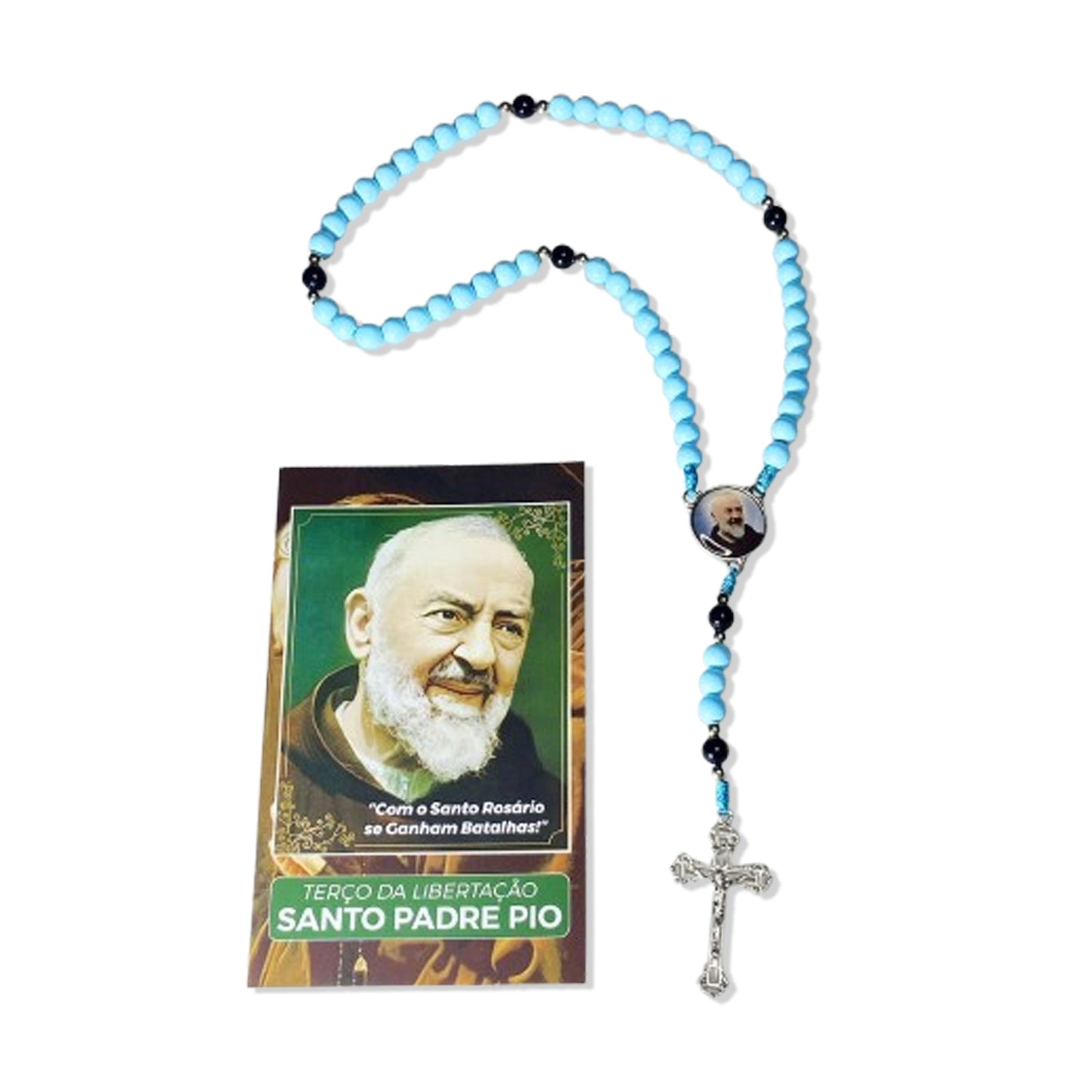 TERÇO SANTO PADRE PIO 8MM (1 UNIDADE)