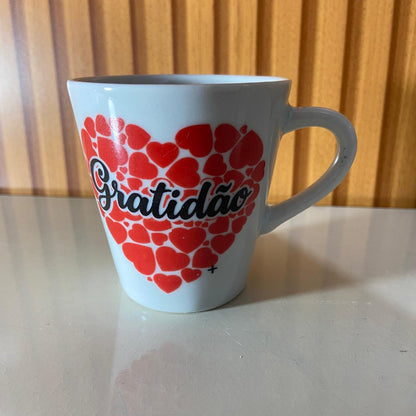 XÍCARA BRANCA GRATIDÃO MOD3 120ML (1 UNIDADE)
