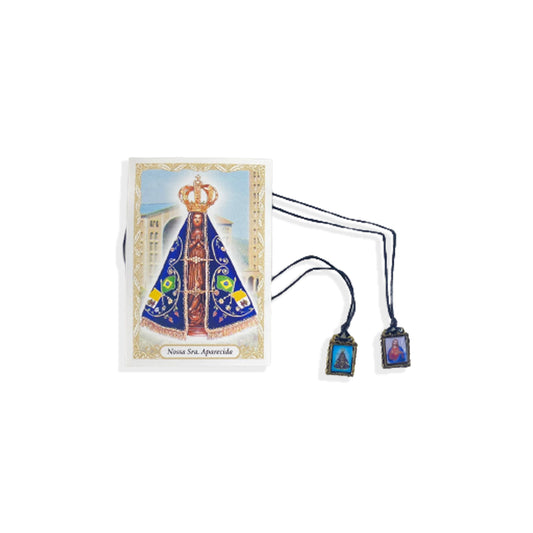 ESCAPULÁRIO DE COURO NOSSA SENHORA APARECIDA  (12 UNIDADES)