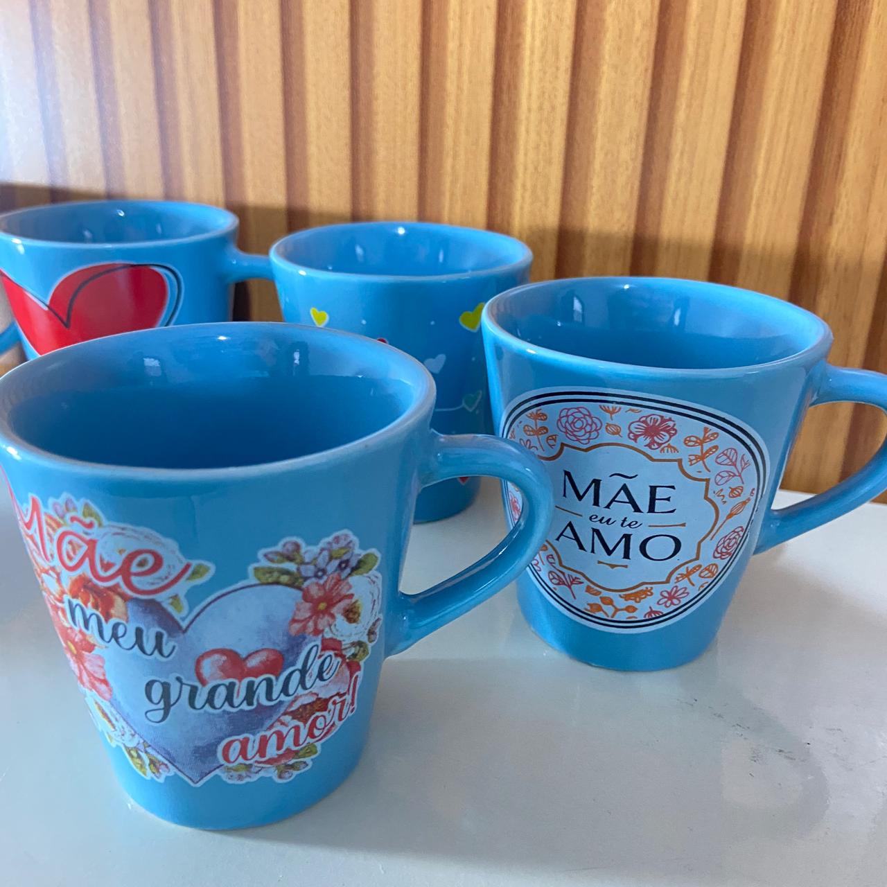 XÍCARA AZUL MOD1 MÃE - FRASES SORTIDAS 120ML (1 UNIDADE)