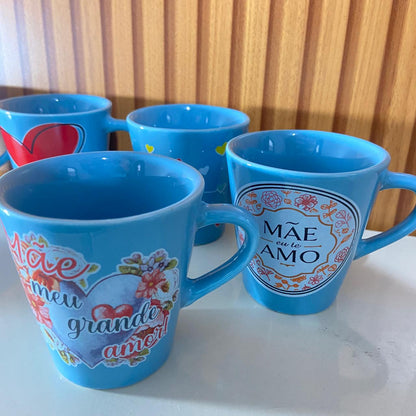 XÍCARA AZUL MOD1 MÃE - FRASES SORTIDAS 120ML (1 UNIDADE)