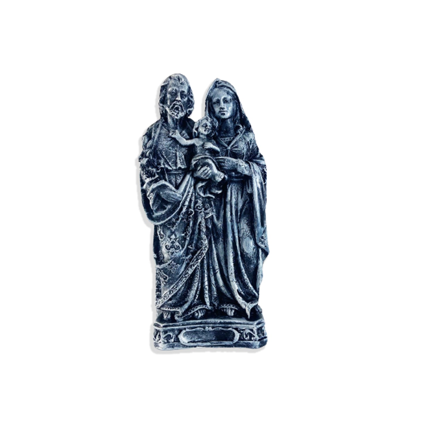 IMAGEM DE GESSO SAGRADA FAMÍLIA COR PRATA 22CM (1 UNIDADE)