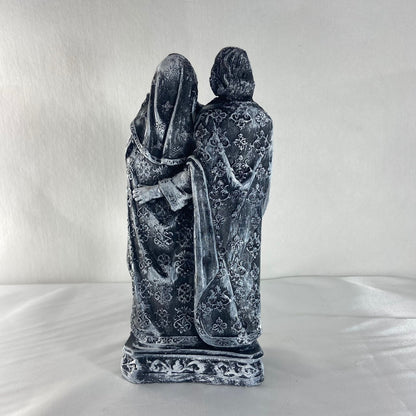 IMAGEM DE GESSO SAGRADA FAMÍLIA COR PRATA 22CM (1 UNIDADE)