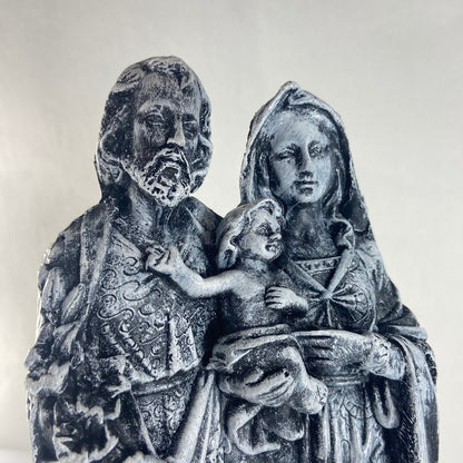 IMAGEM DE GESSO SAGRADA FAMÍLIA COR PRATA 22CM (1 UNIDADE)