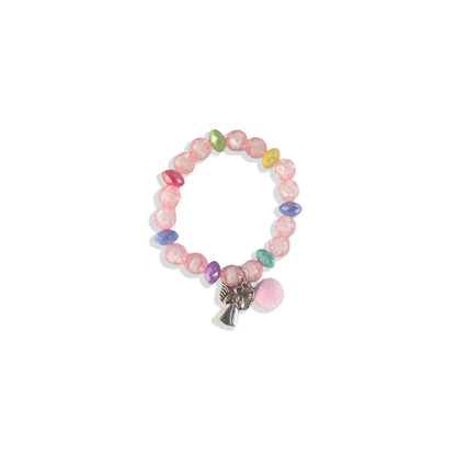 PULSEIRA INFANTIL SEMICRISTAL ANJINHO COLORIDO (6 UNIDADES)