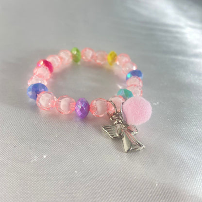 PULSEIRA INFANTIL SEMICRISTAL ANJINHO COLORIDO (6 UNIDADES)