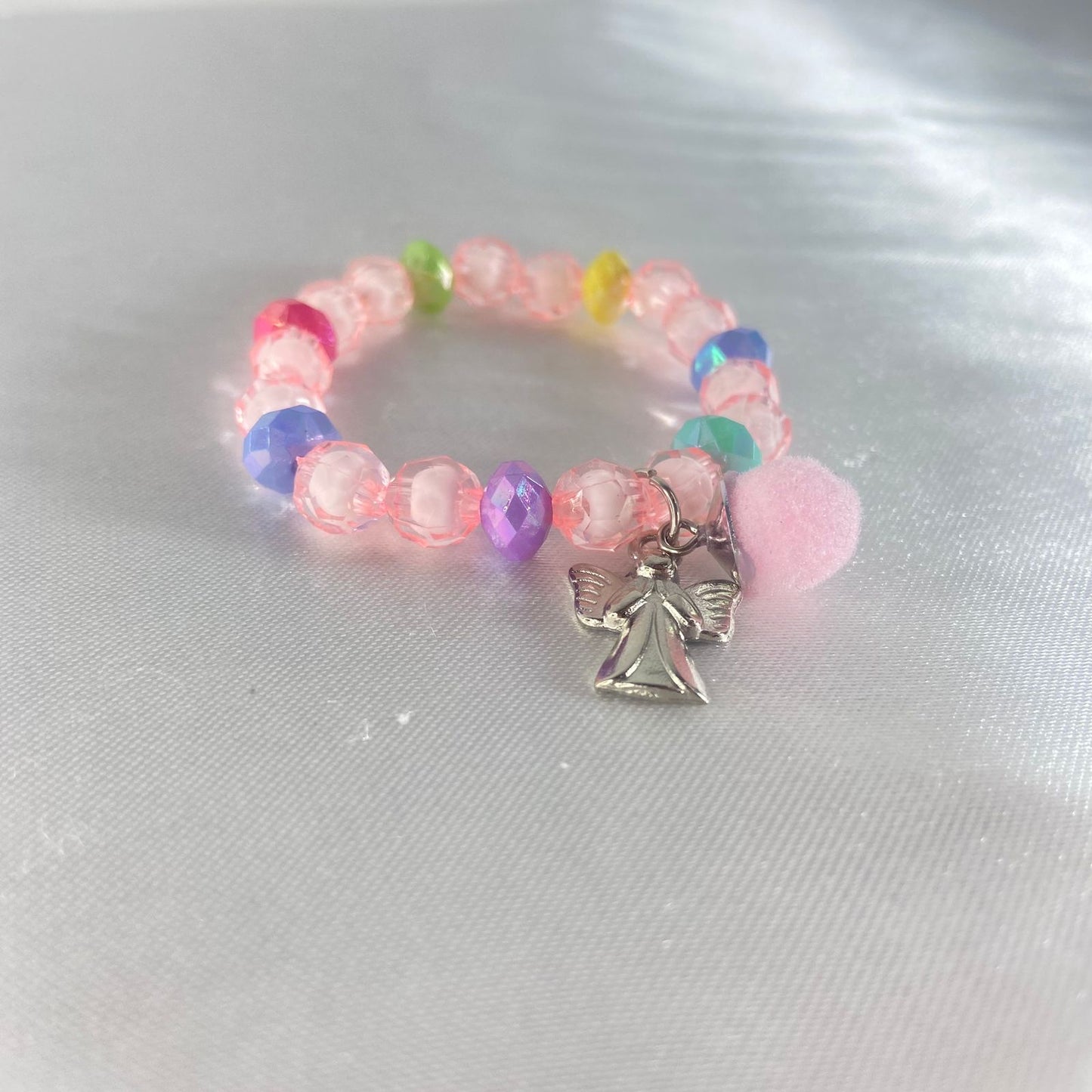 PULSEIRA INFANTIL SEMICRISTAL ANJINHO COLORIDO (6 UNIDADES)