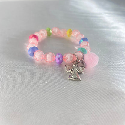 PULSEIRA INFANTIL SEMICRISTAL ANJINHO COLORIDO (6 UNIDADES)