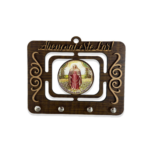 PORTA CHAVE VAZADO RESINADO NOSSA SENHORA DAS LÁGRIMAS 14CM (1 UNIDADE)