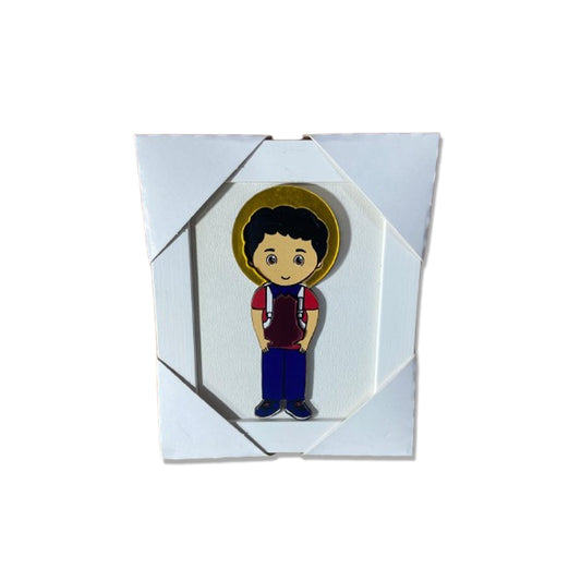 QUADRO MDF CARLO ACUTIS INFANTIL COM ACRÍLICO 15,6CMX 12,6CM (1 UNIDADE)