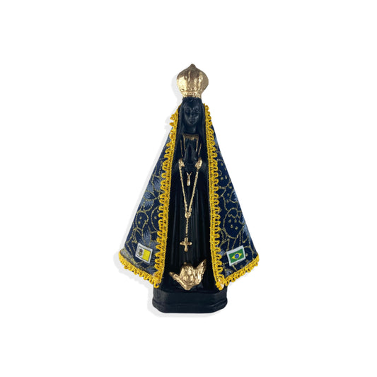 IMAGEM DE GESSO NOSSA SENHORA APARECIDA COM MANTO 21CM (1 UNIDADE)