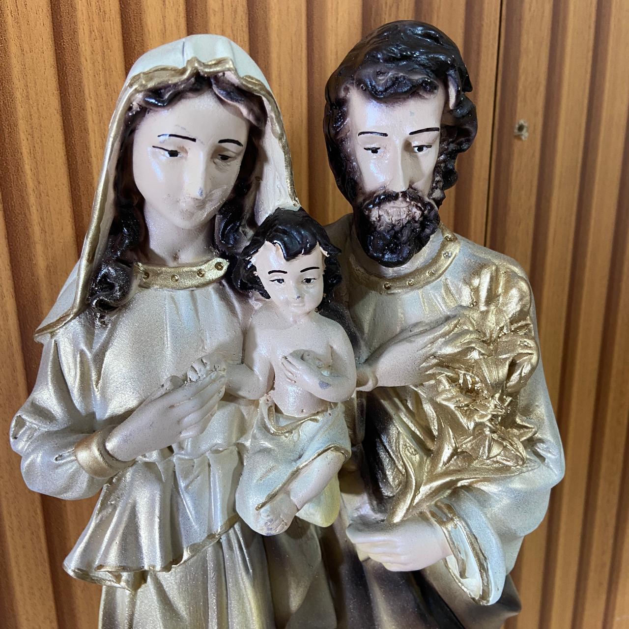 IMAGEM DE GESSO SAGRADA FAMÍLIA 38CM (1 UNIDADE)