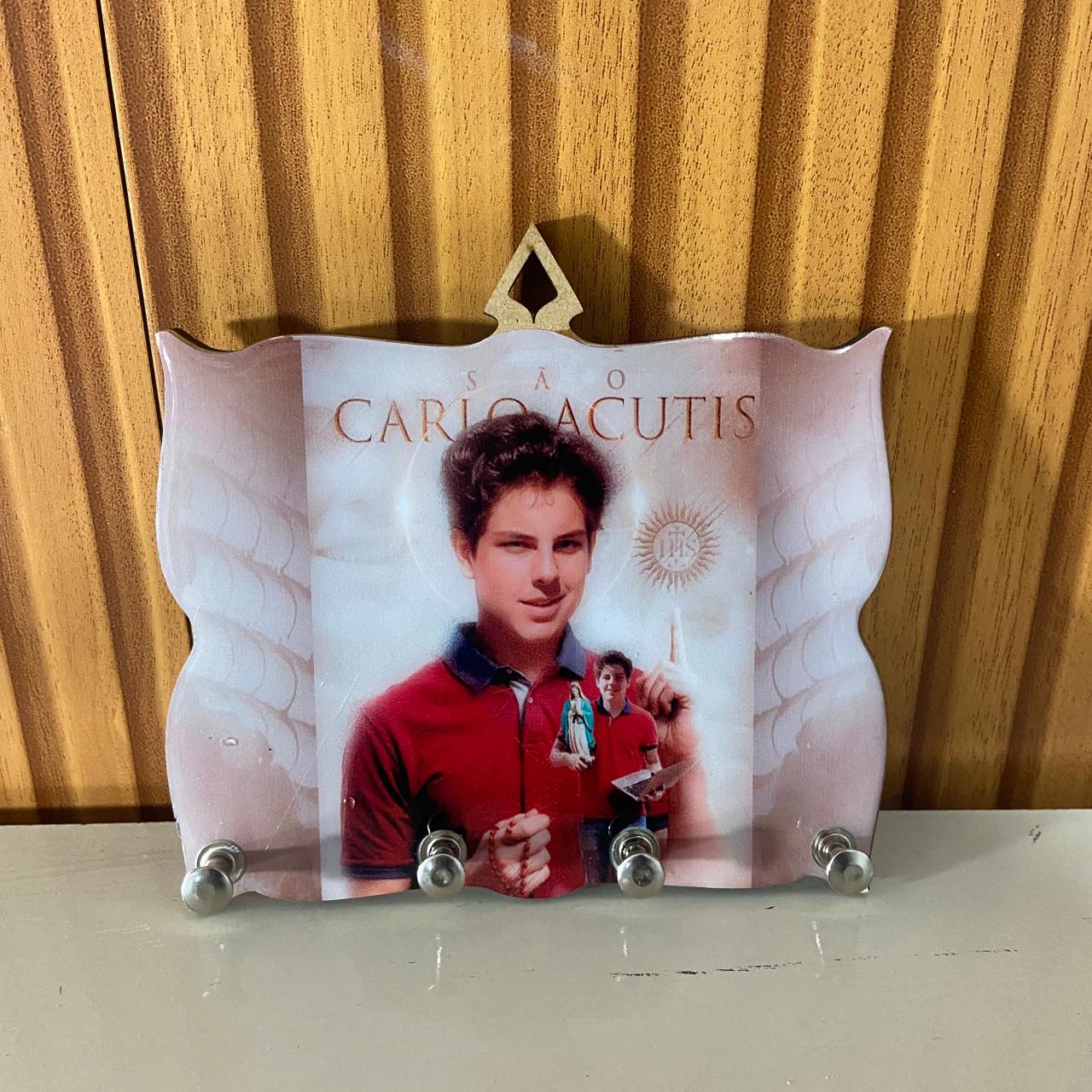 PORTA CHAVE RESINADO CARLO ACUTIS 14CM (1 UNIDADE)