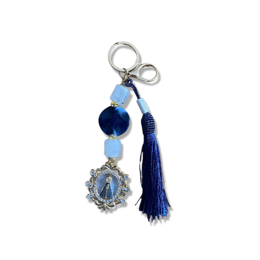 CHAVEIRO DE PEDRARIAS NOSSA SENHORA APARECIDA COM STRASS MOD2 (1 UNIDADE)