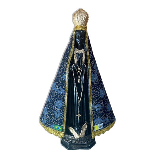 IMAGEM DE GESSO NOSSA SENHORA APARECIDA COM MANTO 45CM (1 UNIDADE)
