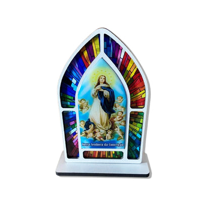 CAPELA MDF VITRAL NOSSA SENHORA DA IMACULADA CONCEIÇÃO 18CM (1 UNIDADE)