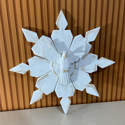 MANDALA MADEIRA BRANCA DIVINO ESPIRITO SANTO 41CMX41CM  (1 UNIDADE)